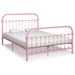 Sengeramme rosa metall 160x200 cm