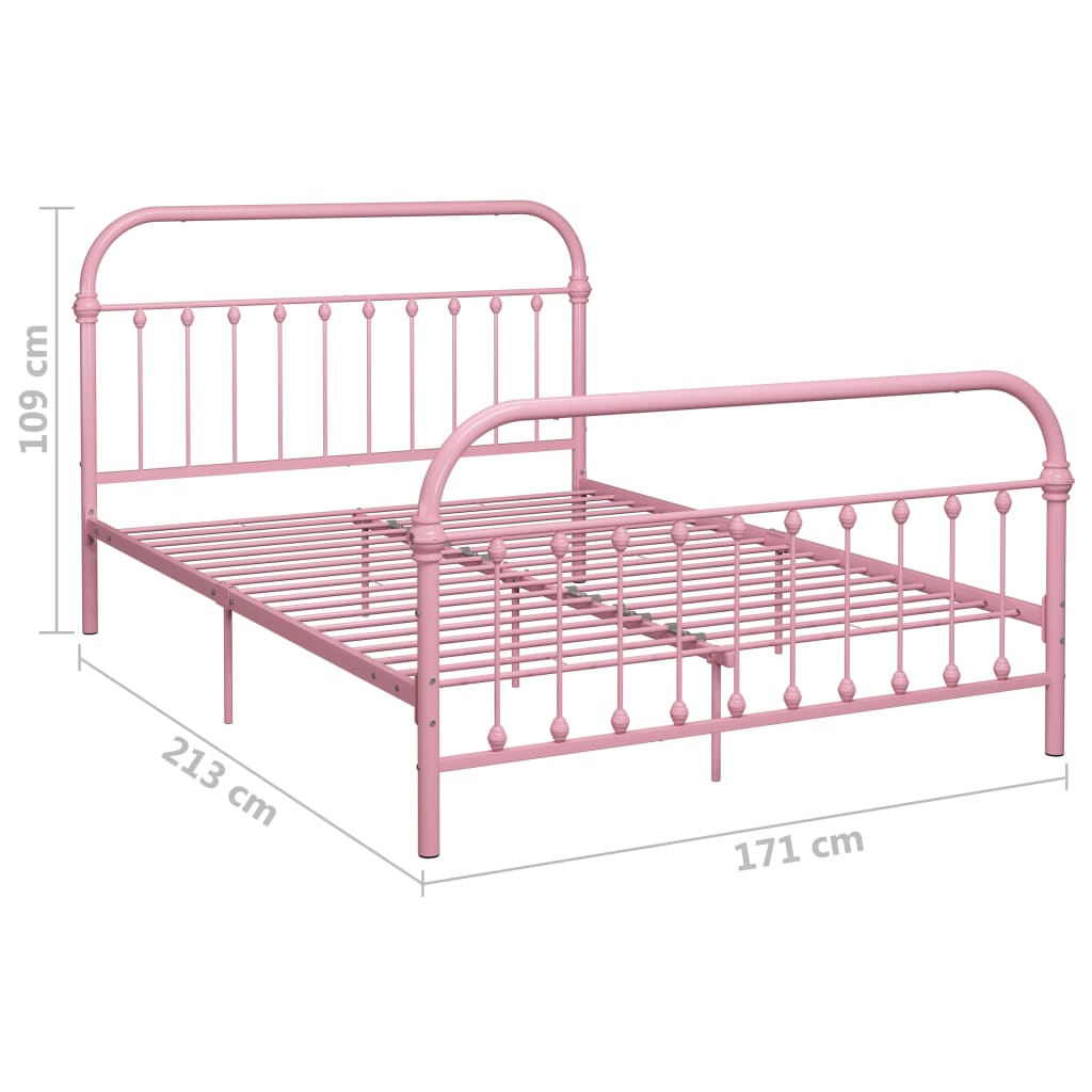 Sengeramme rosa metall 160x200 cm