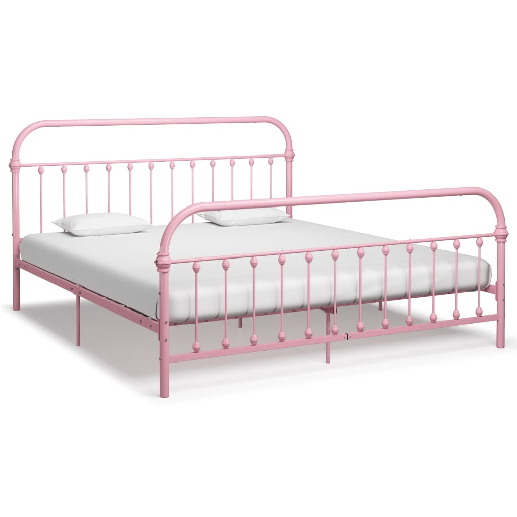 Sengeramme rosa metall 180x200 cm