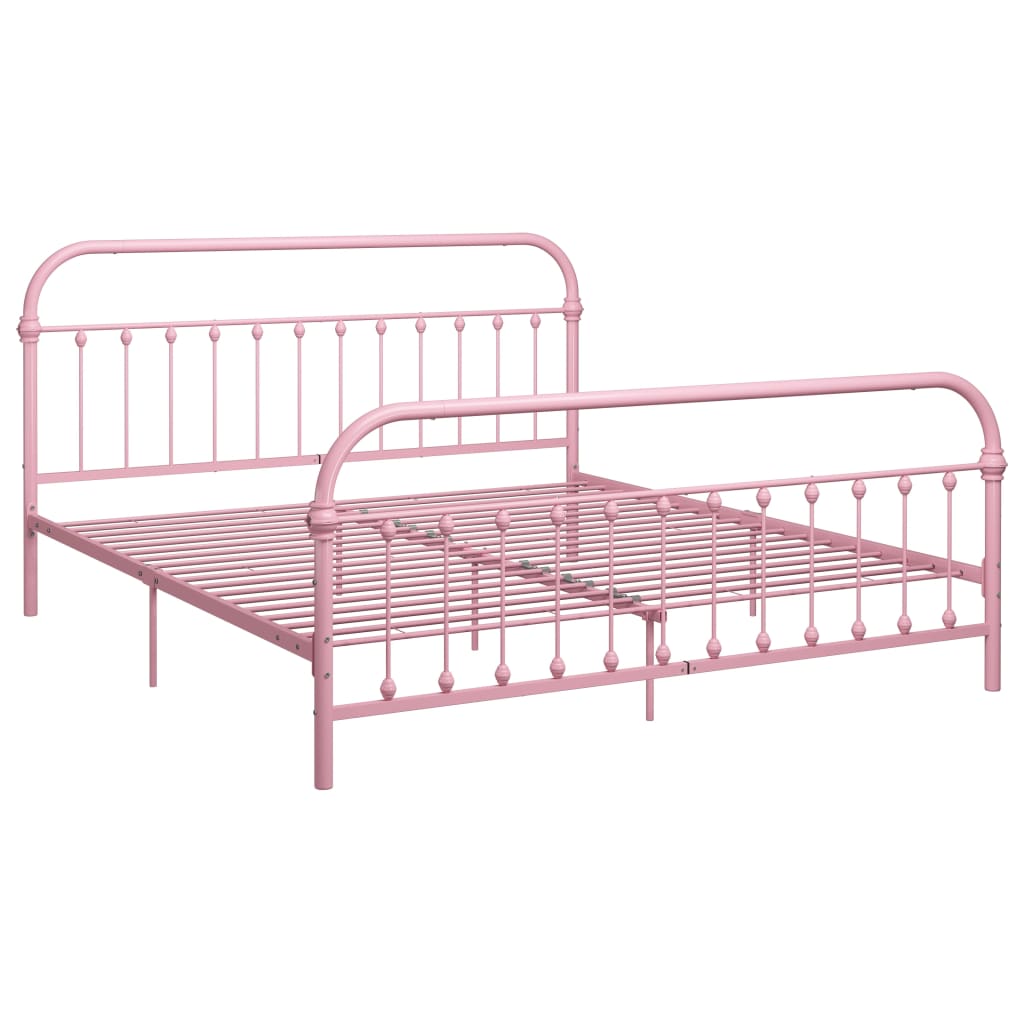 Sengeramme rosa metall 180x200 cm