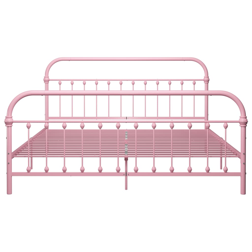 Sengeramme rosa metall 180x200 cm
