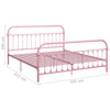 Sengeramme rosa metall 180x200 cm