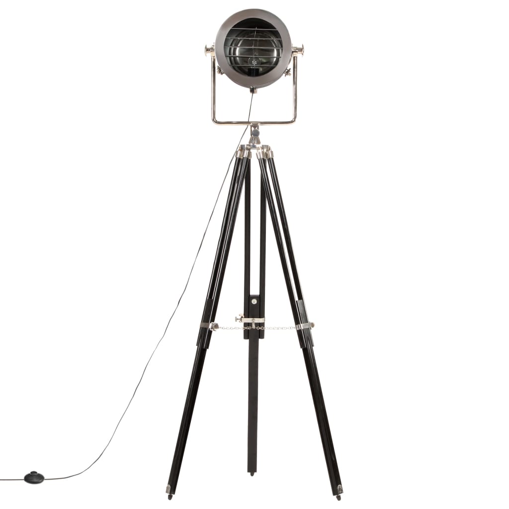 Gulvlampe med stativ heltre mango 171 cm svart