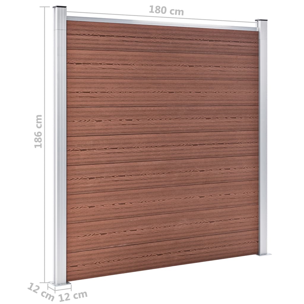 Hagegjerde WPC 180x186 cm brun