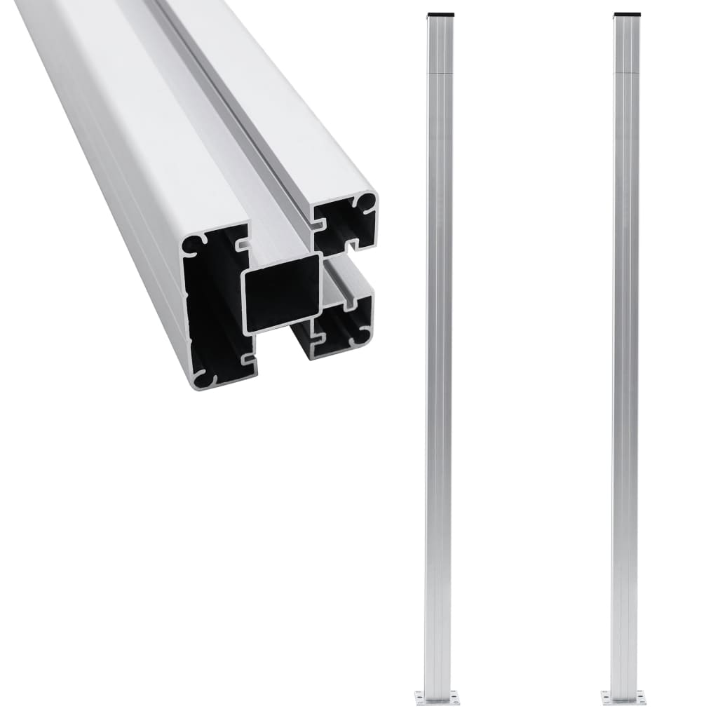 Gjerdestolper 2 stk aluminium 185 cm vidaXL