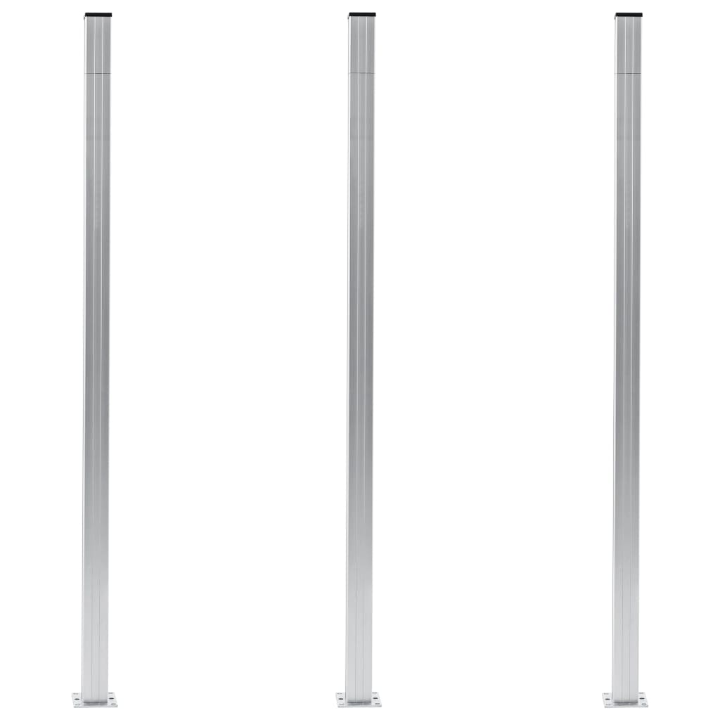 Gjerdestolper 3 stk aluminium 185 cm vidaXL