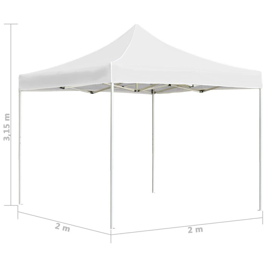Profesjonelt foldbart festtelt aluminium 2x2 m hvit