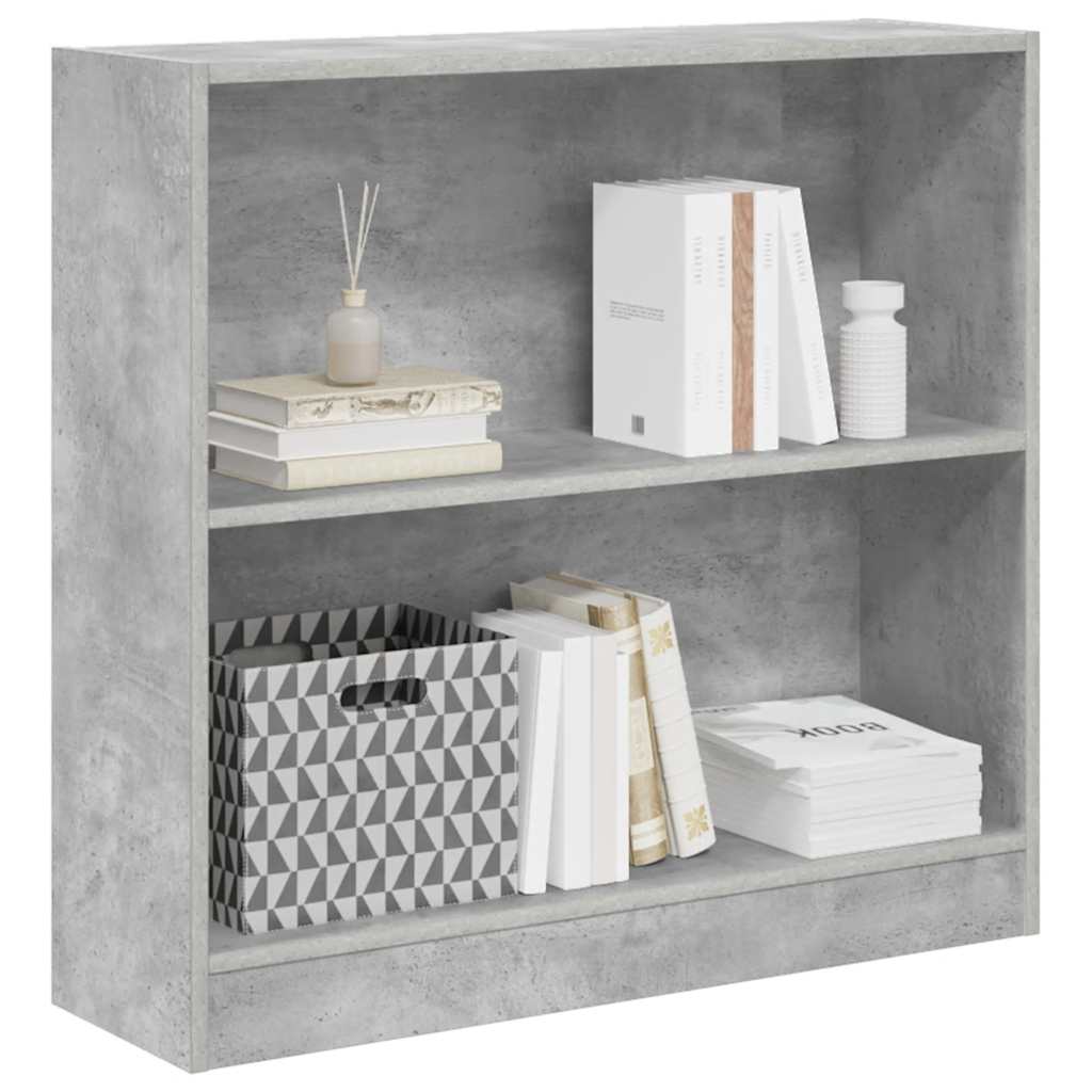 Bokhylle betonggrå 80x24x75 cm konstruert tre