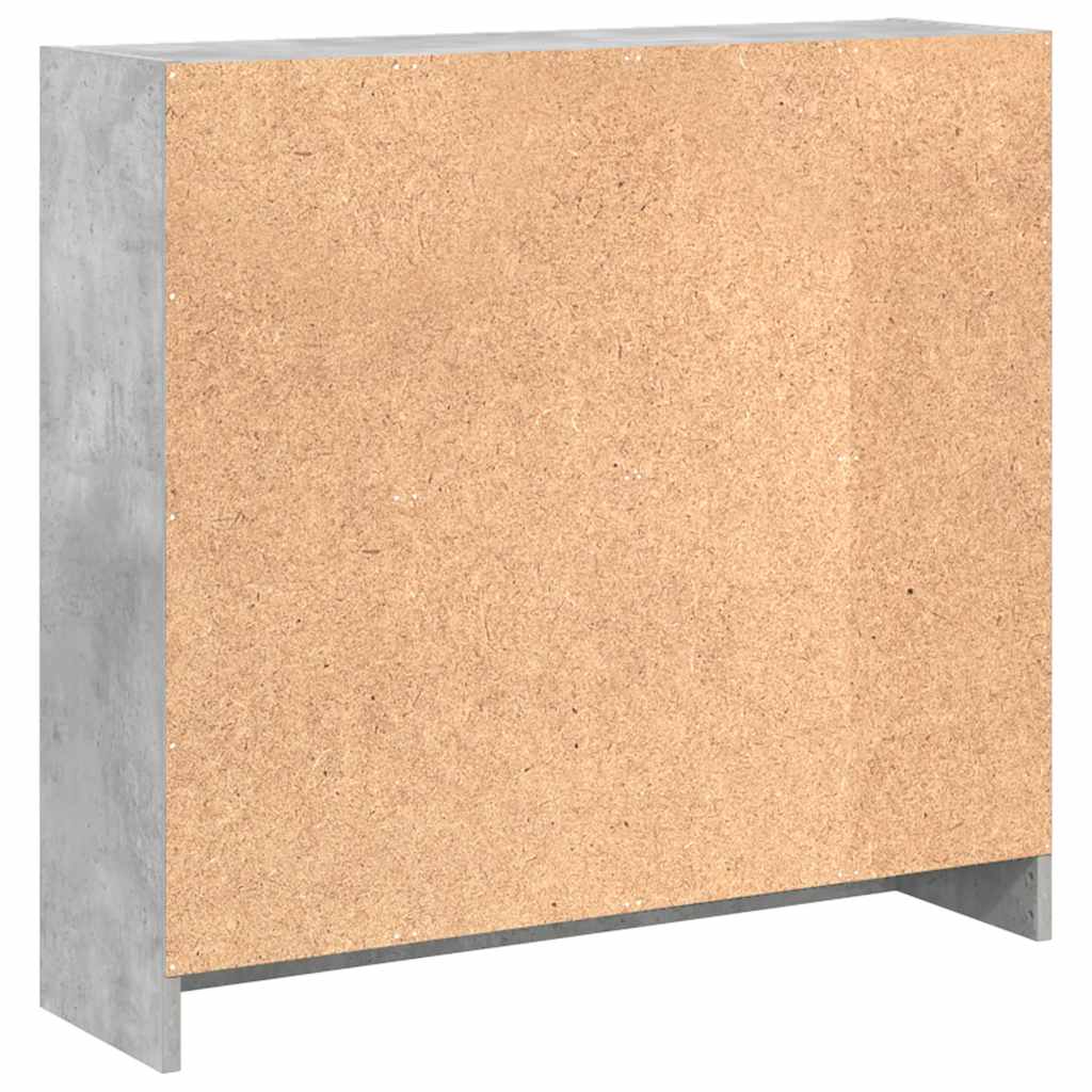 Bokhylle betonggrå 80x24x75 cm konstruert tre