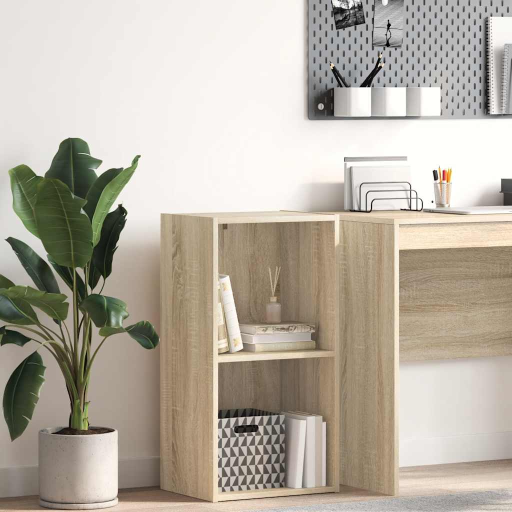 Bokhylle 2 nivåer sonoma eik 40x30x76,5 cm konstruert tre