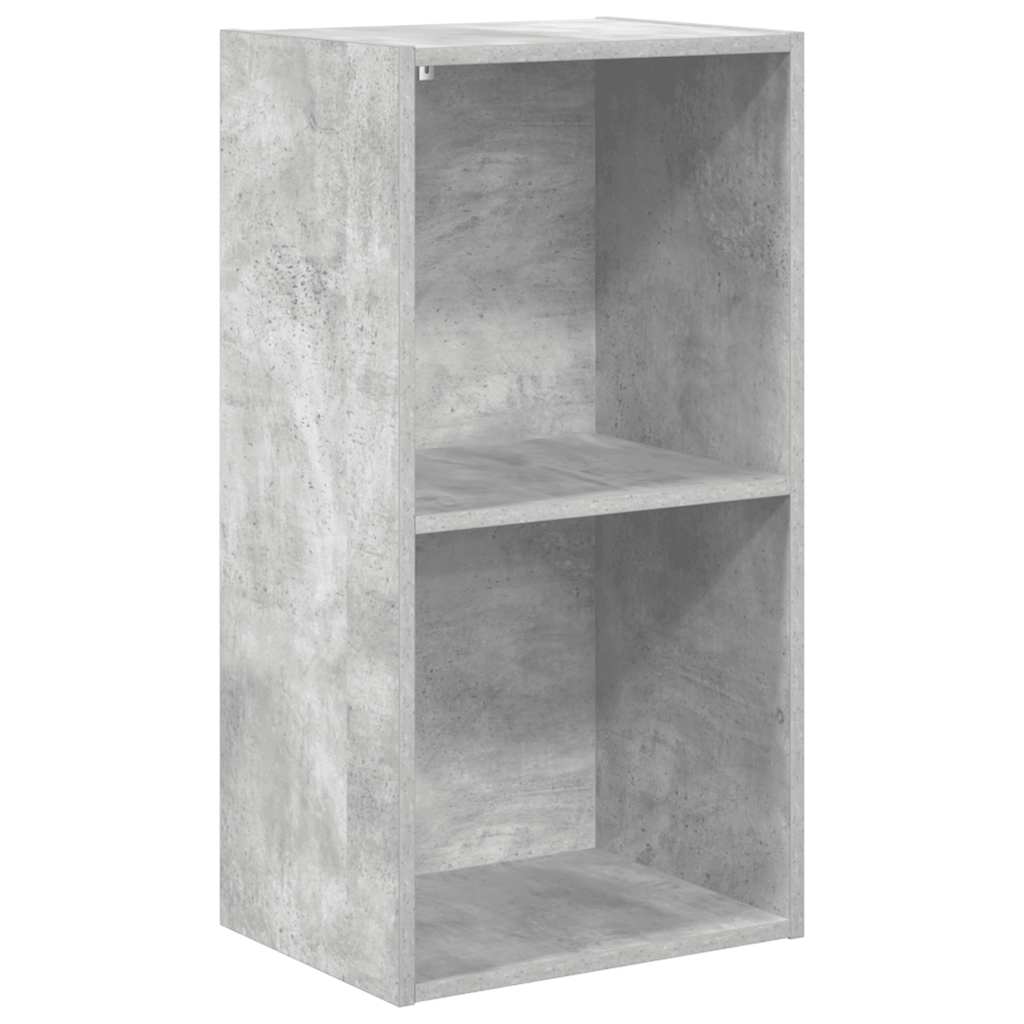 Bokhylle 2 nivåer betonggrå 40x30x76,5 cm konstruert tre