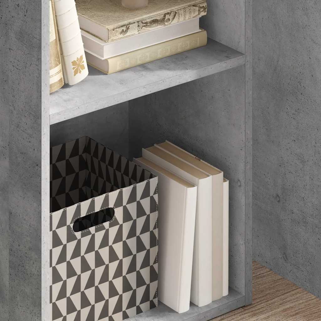 Bokhylle 2 nivåer betonggrå 40x30x76,5 cm konstruert tre