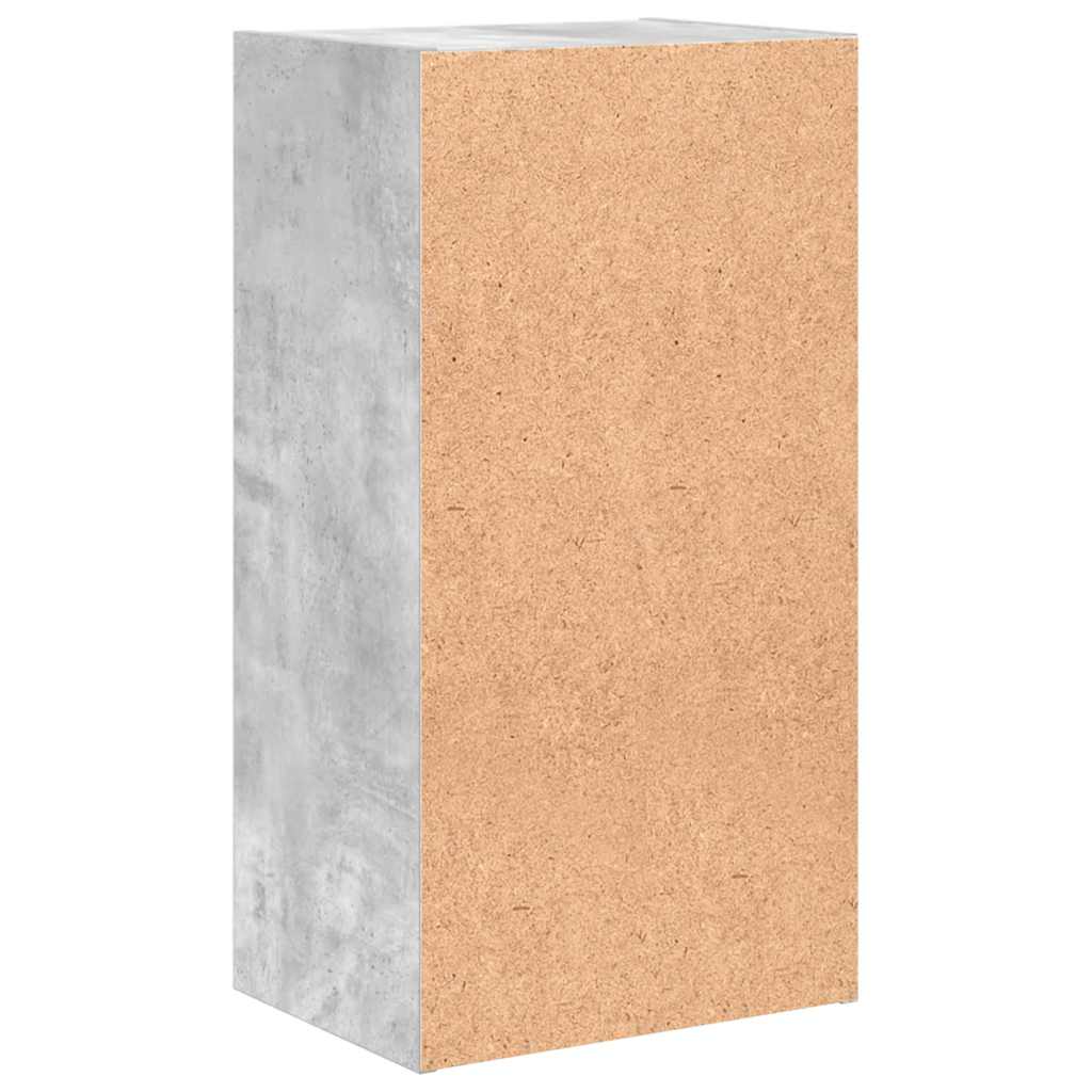 Bokhylle 2 nivåer betonggrå 40x30x76,5 cm konstruert tre