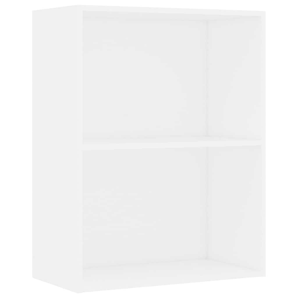 Bokhylle hvit 60x30x76,5 cm konstruert tre
