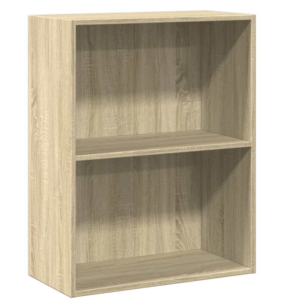 Bokhylle 2 nivåer sonoma eik 60x30x76,5 cm konstruert tre