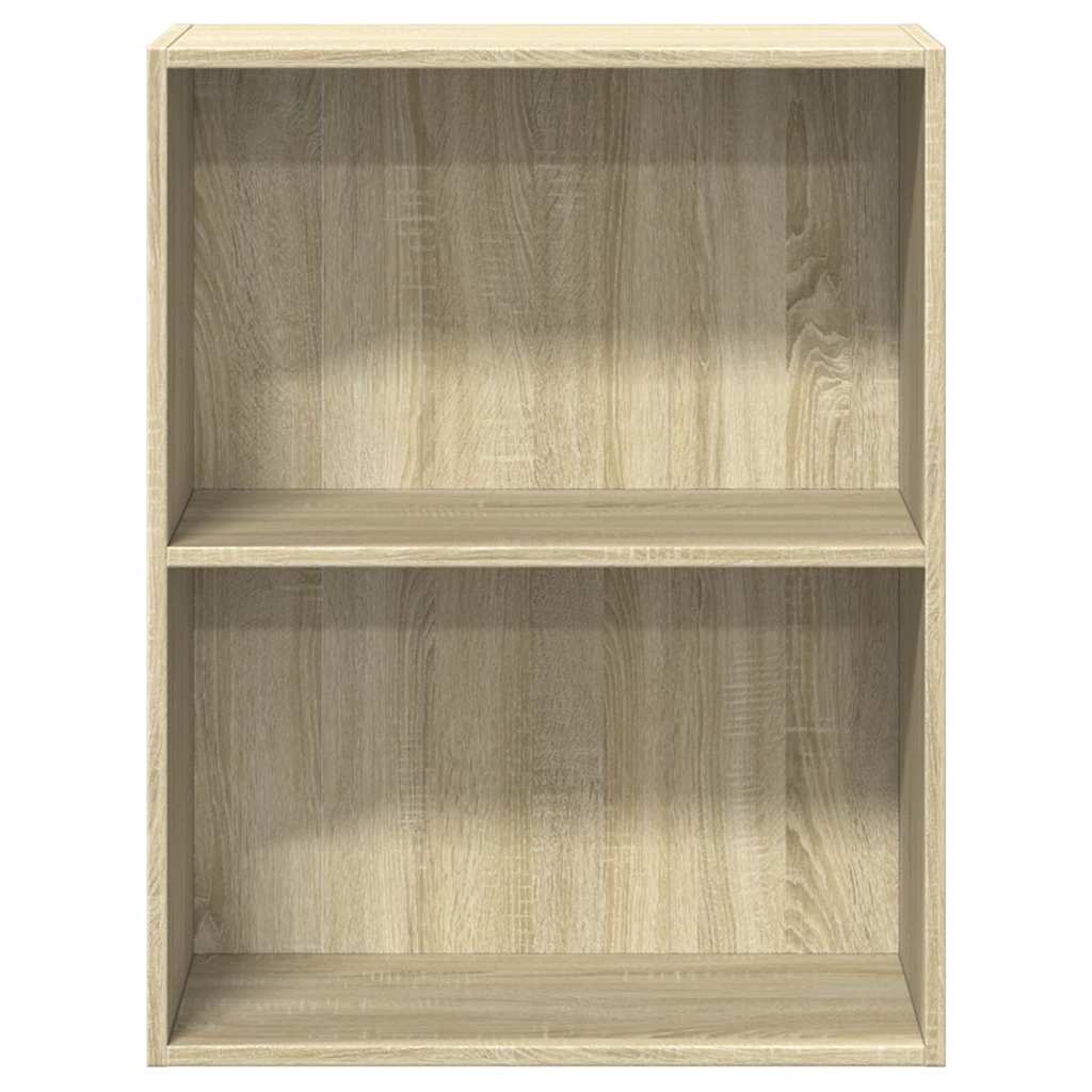 Bokhylle 2 nivåer sonoma eik 60x30x76,5 cm konstruert tre