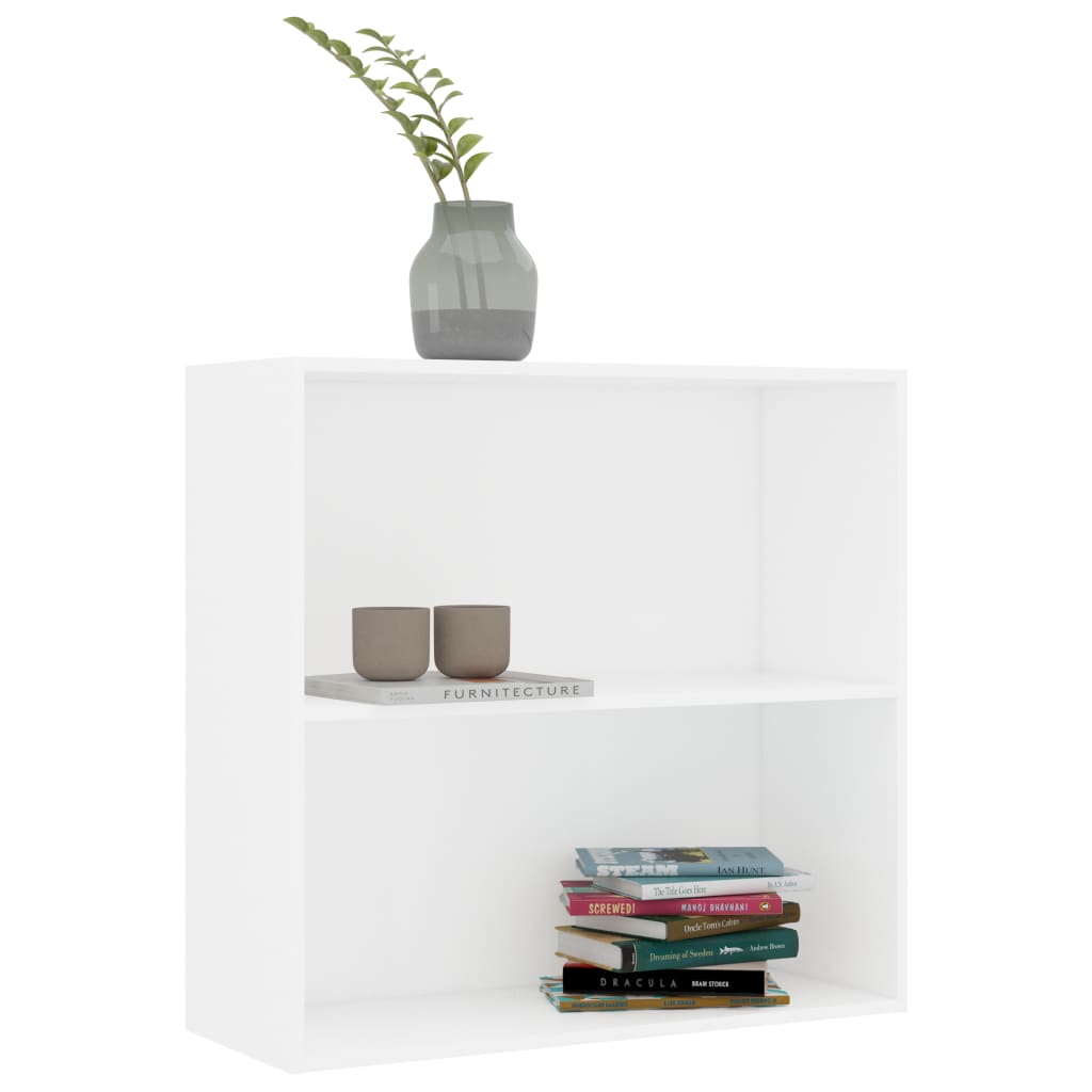 Bokhylle hvit 80x30x76,5 cm konstruert tre