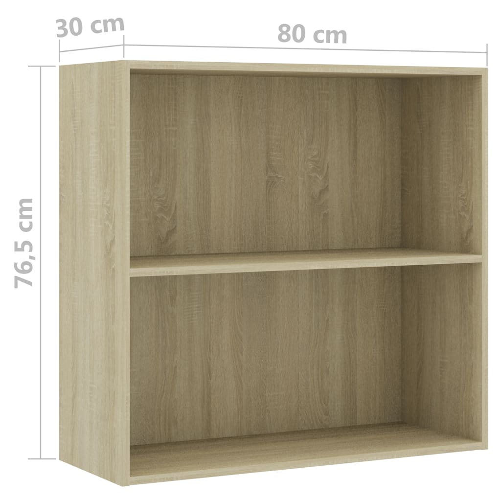 Bokhylle sonoma eik 80x30x76,5 cm konstruert tre