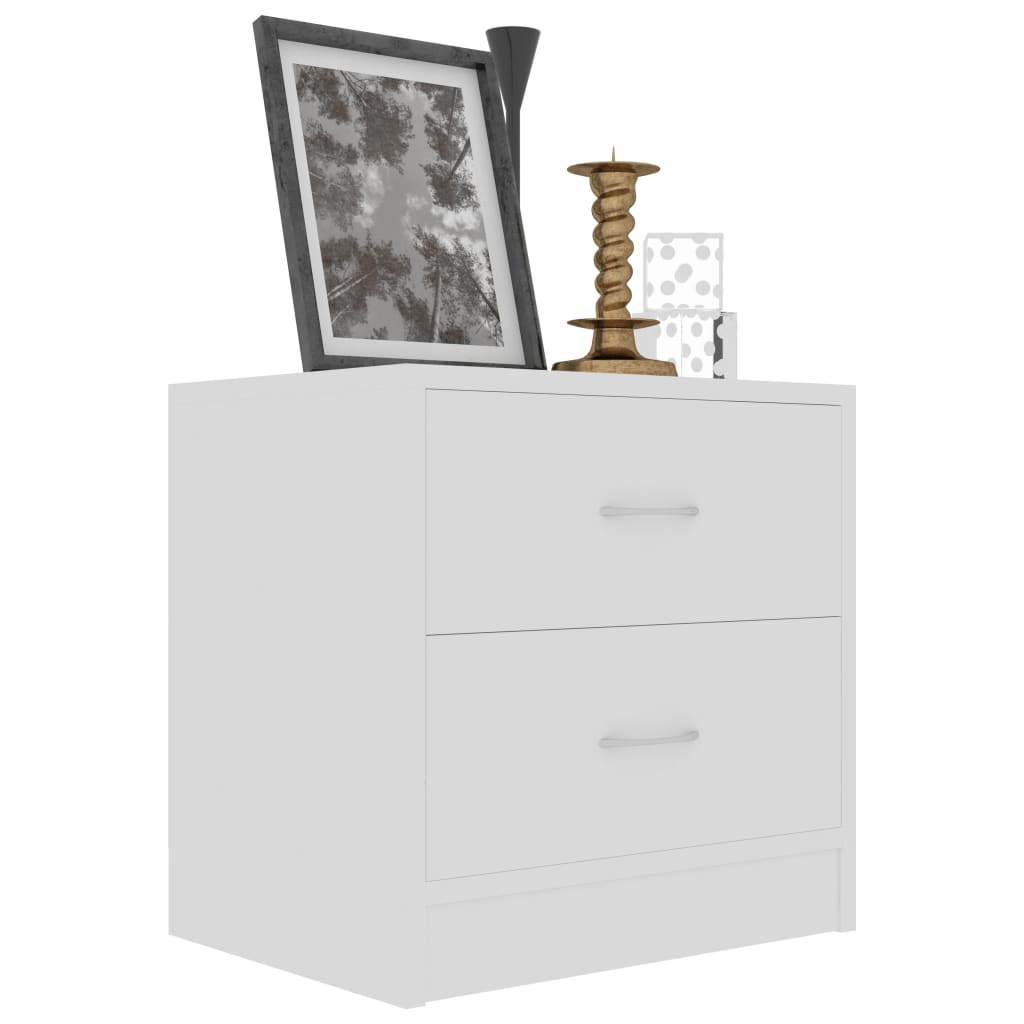 Nattbord 2 stk hvit 40x30x40 cm konstruert tre