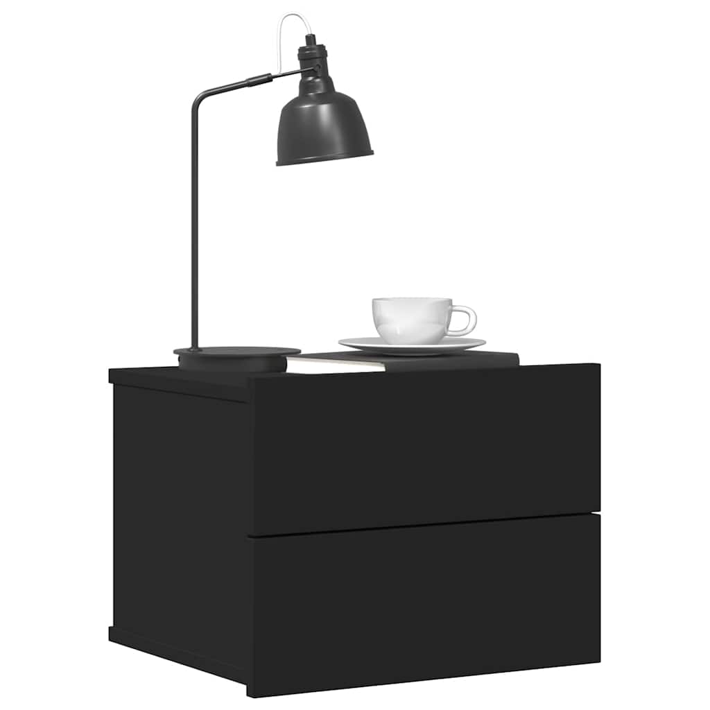 Nattbord svart 40x30x30 cm konstruert tre