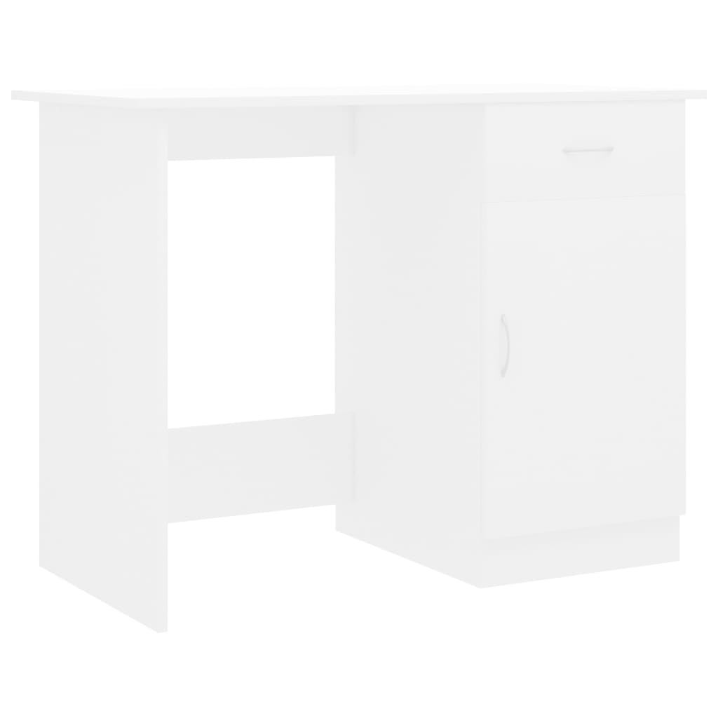 Skrivebord hvit 100x50x76 cm konstruert tre