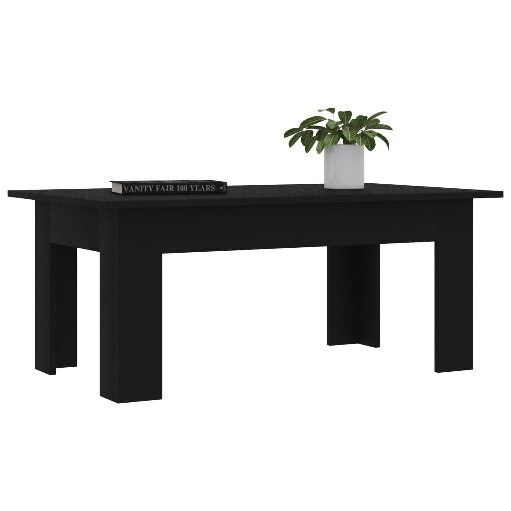 Salongbord svart 100x60x42 cm konstruert tre