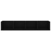 Veggmontert CD-hylle svart 100x18x18 cm konstruert tre