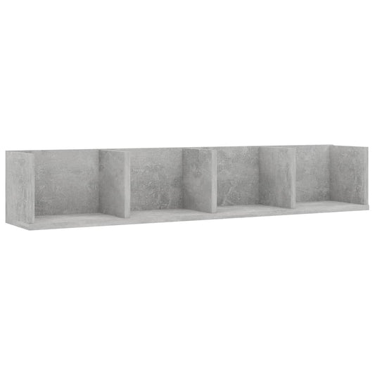 Veggmontert CD-hylle betonggrå 100x18x18 cm konstruert tre