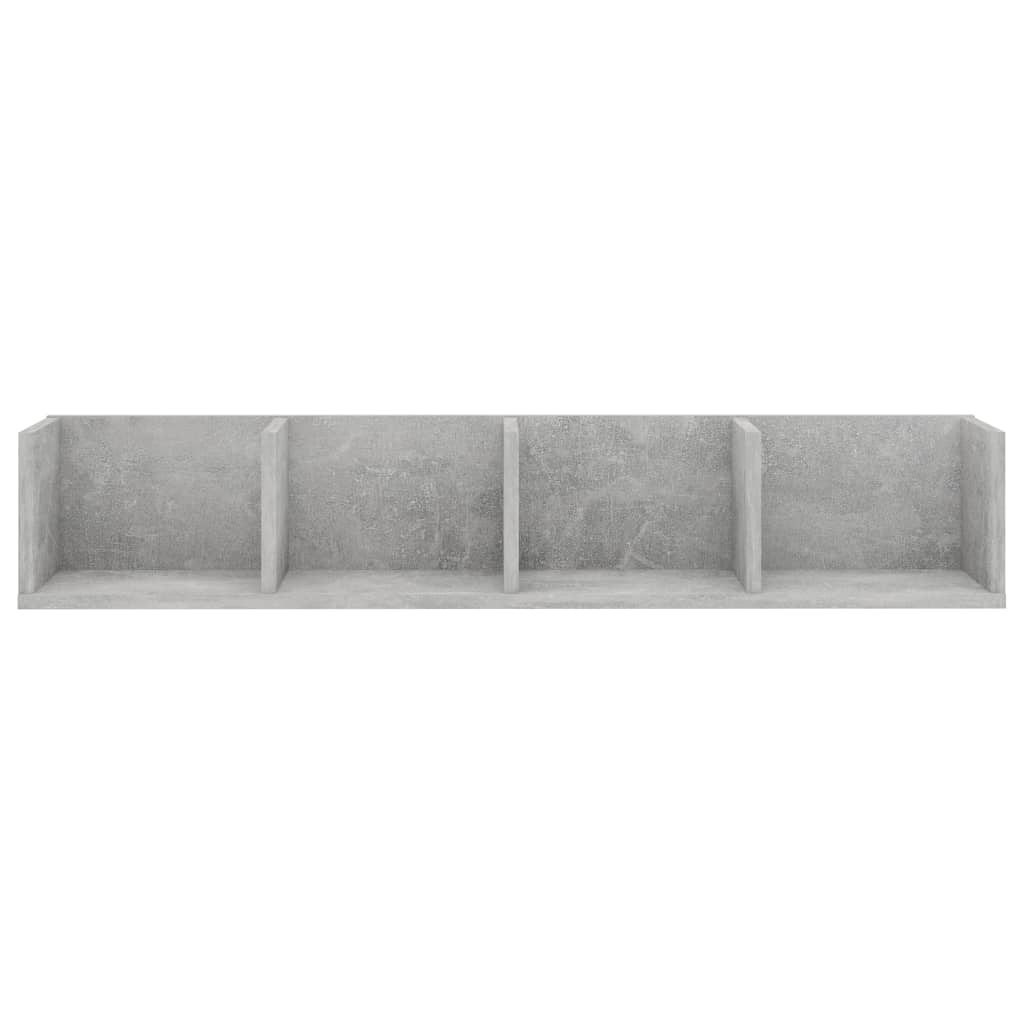 Veggmontert CD-hylle betonggrå 100x18x18 cm konstruert tre