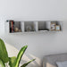 Veggmontert CD-hylle betonggrå 100x18x18 cm konstruert tre