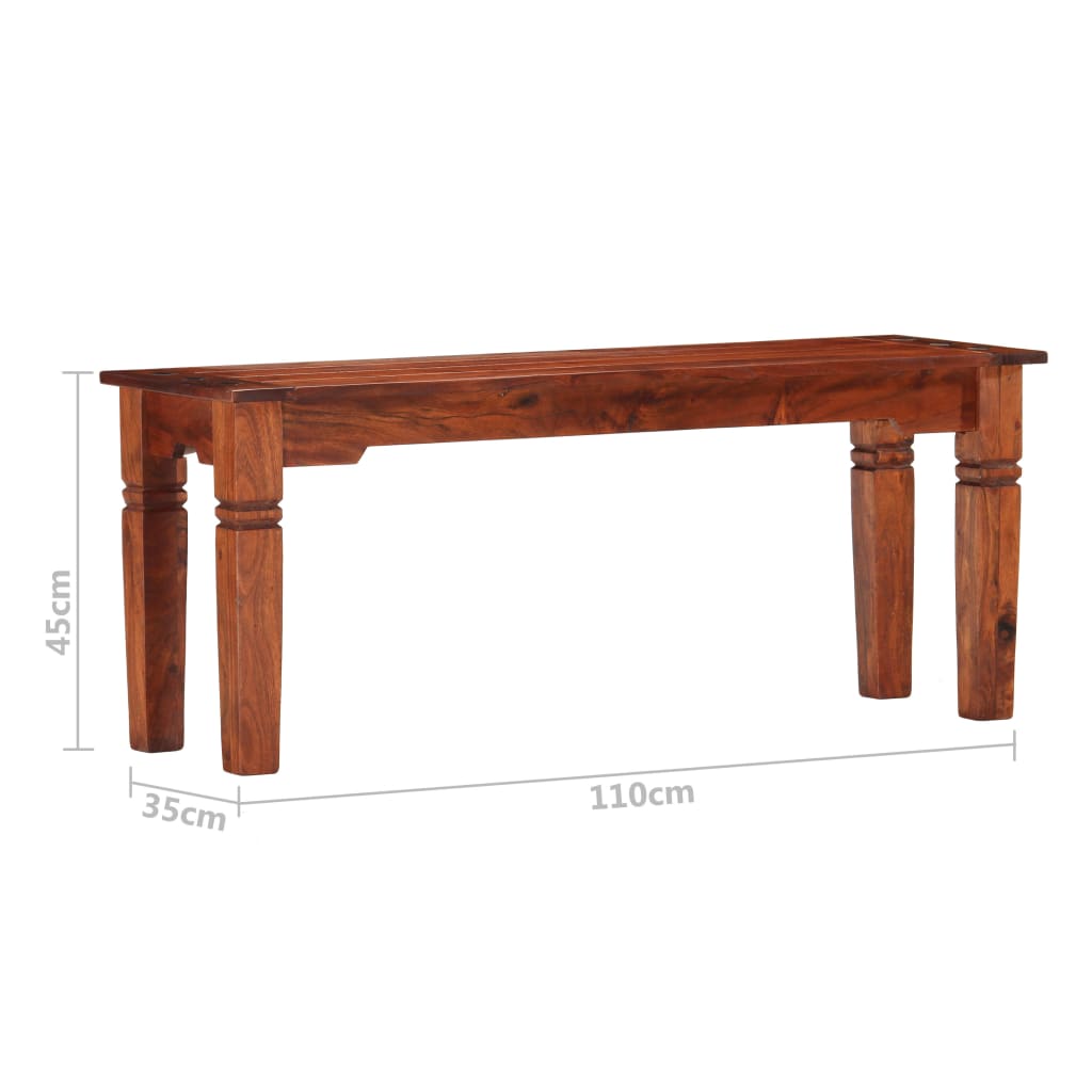 Benk 110 cm heltre akasie
