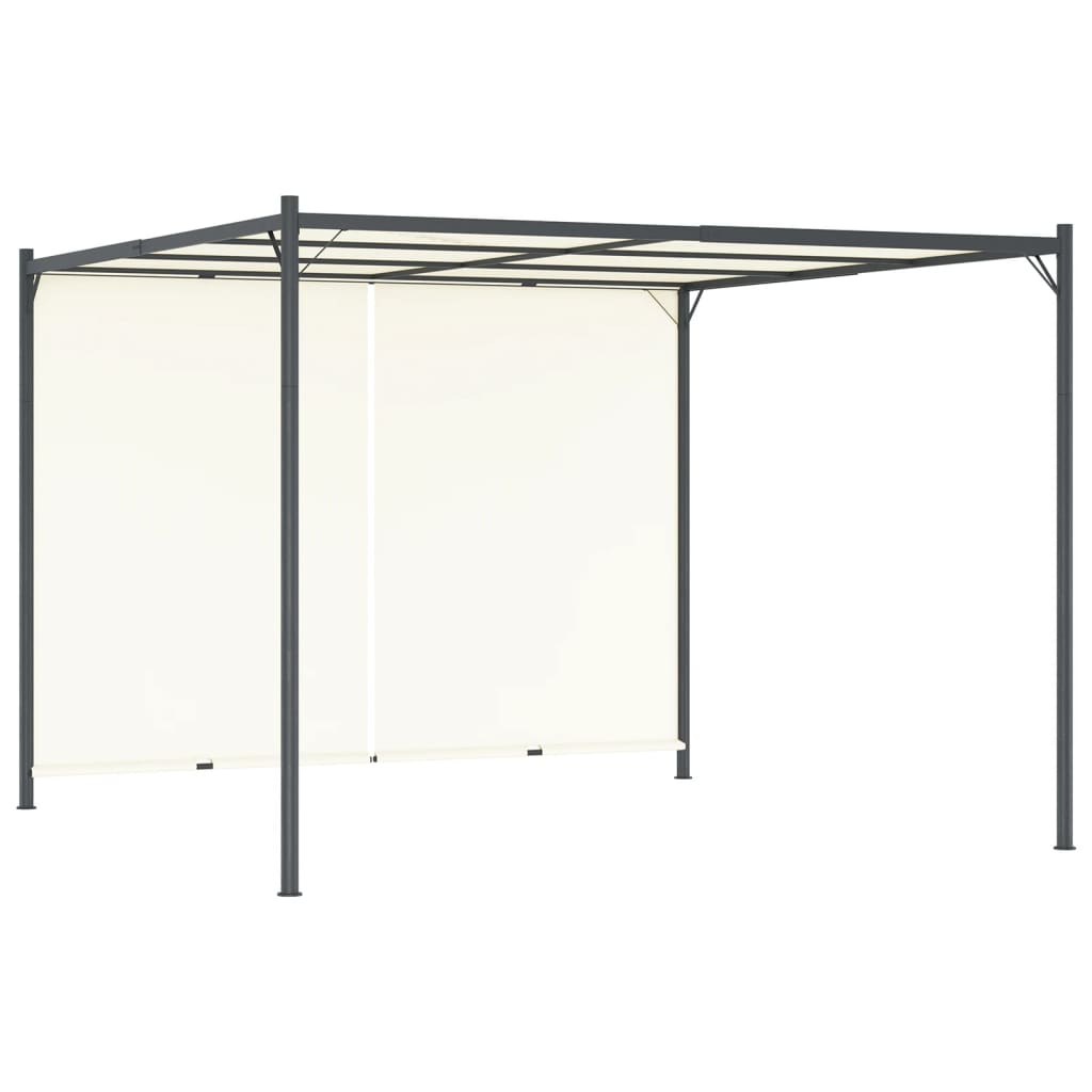 Pergola med justerbart tak kremhvit 3x3 m stål