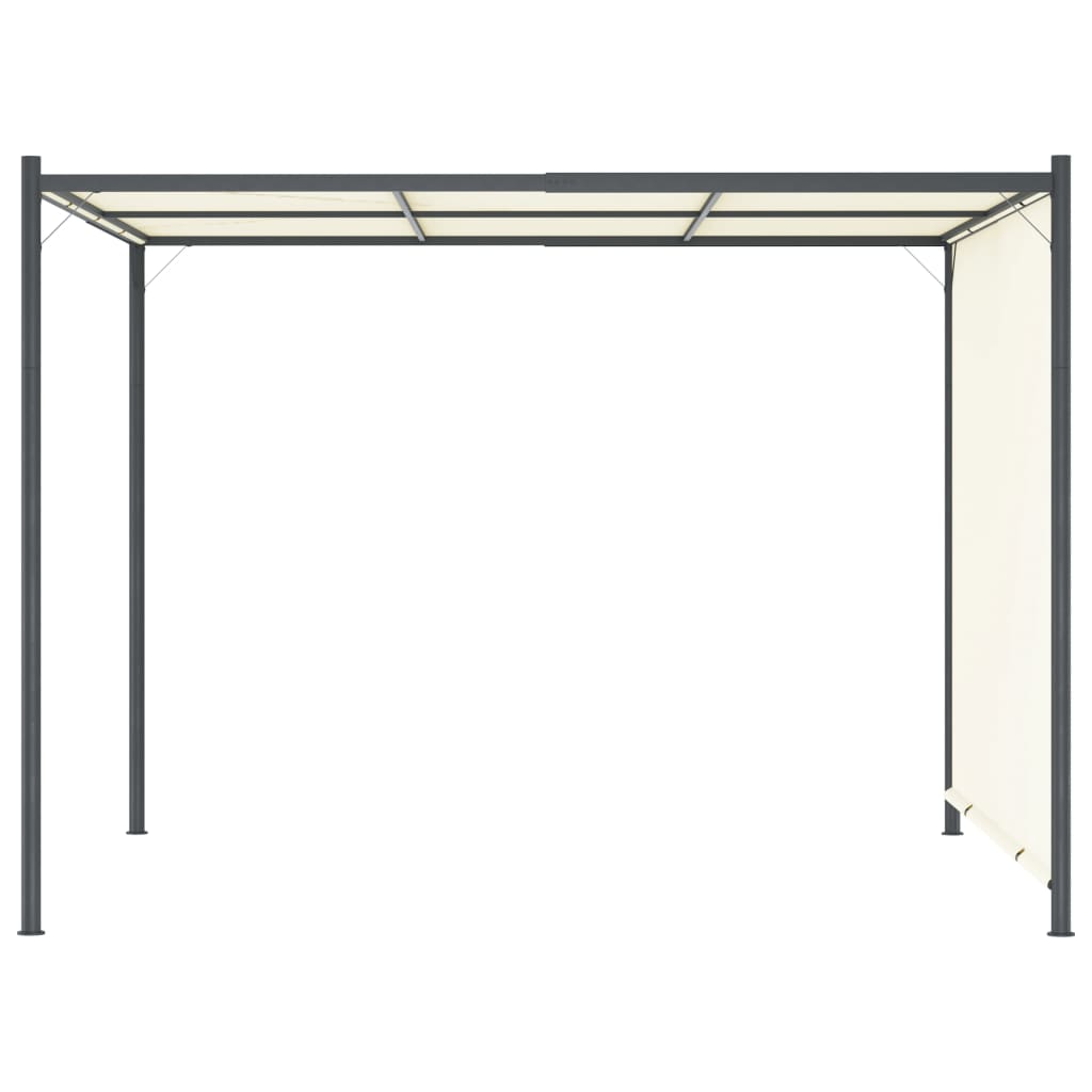 Pergola med justerbart tak kremhvit 3x3 m stål