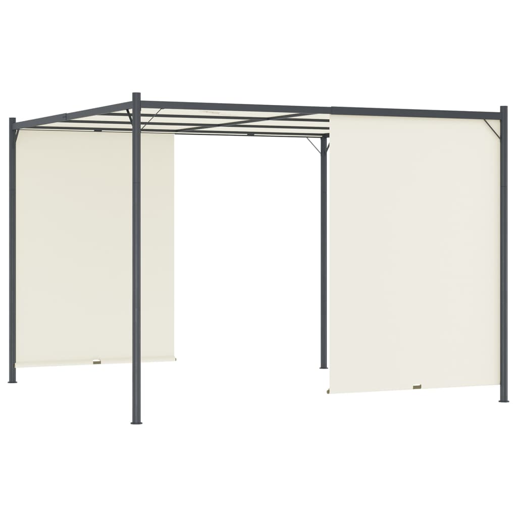 Pergola med justerbart tak kremhvit 3x3 m stål