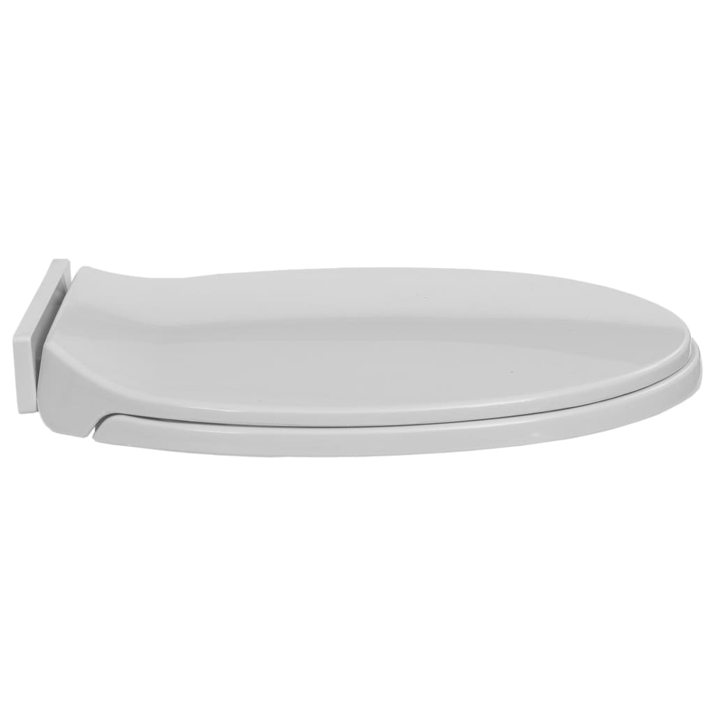Toalettsete myktlukkende lysegrå oval