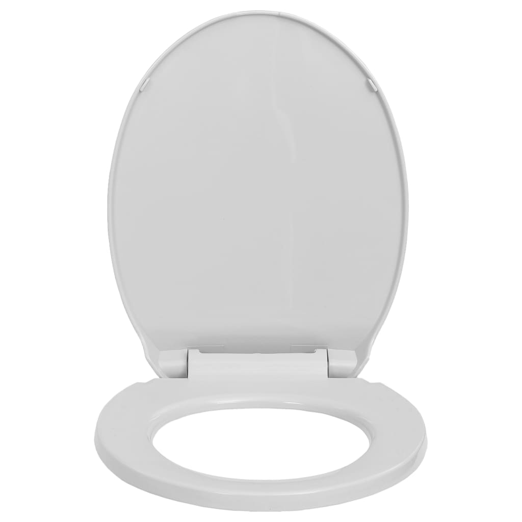 Toalettsete myktlukkende med hurtigutløsing lysegrå oval