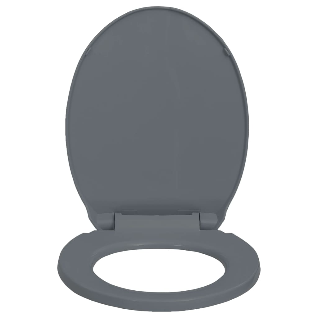 Toalettsete myktlukkende grå oval