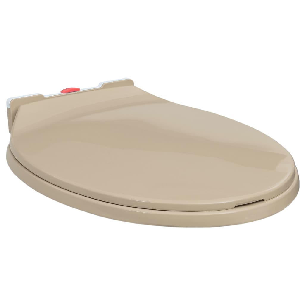 Toalettsete myktlukkende med hurtigutløsing beige oval