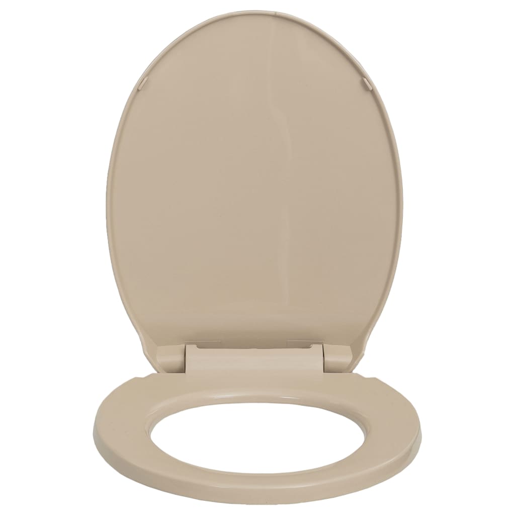 Toalettsete myktlukkende med hurtigutløsing beige oval