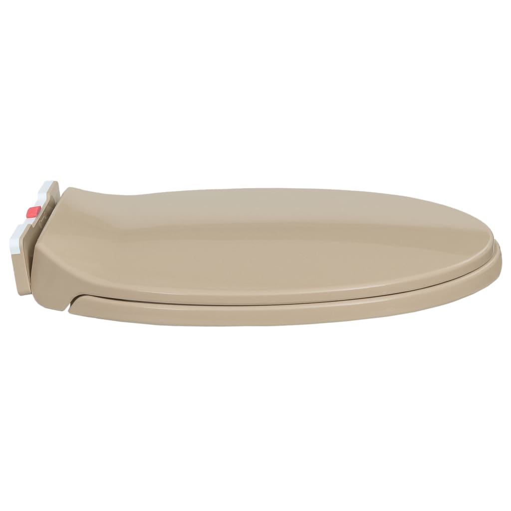 Toalettsete myktlukkende med hurtigutløsing beige oval