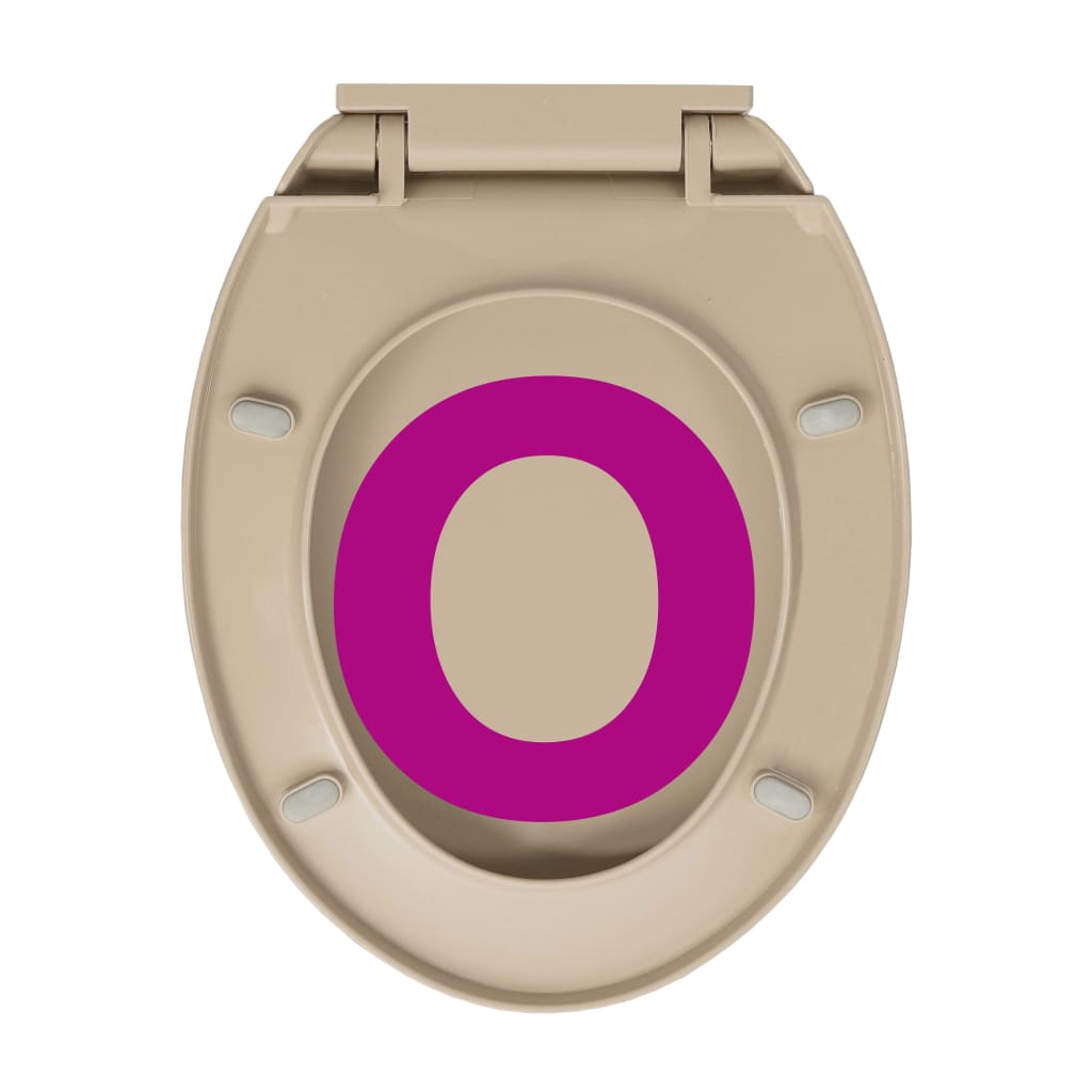 Toalettsete myktlukkende med hurtigutløsing beige oval