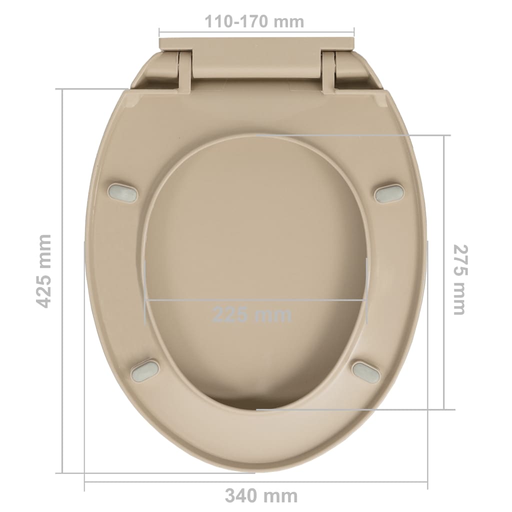 Toalettsete myktlukkende med hurtigutløsing beige oval