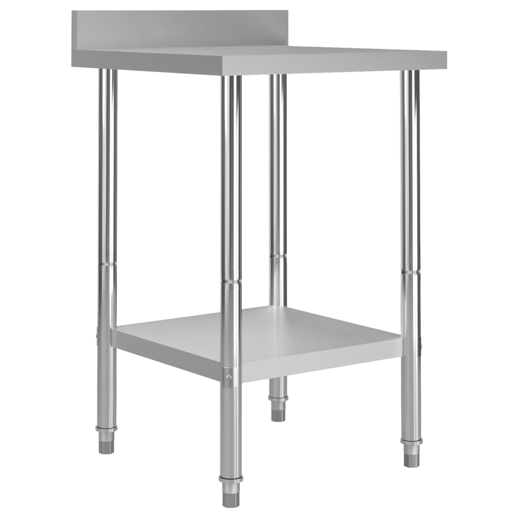 Arbeidsbord for kjøkken med bakplater 60x60x93 rustfritt stål