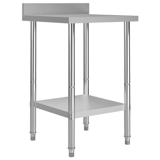 Arbeidsbord for kjøkken med bakplater 60x60x93 rustfritt stål