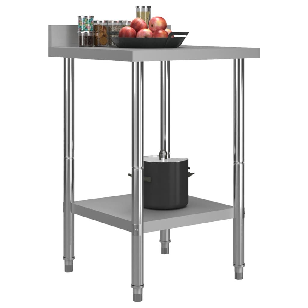 Arbeidsbord for kjøkken med bakplater 60x60x93 rustfritt stål