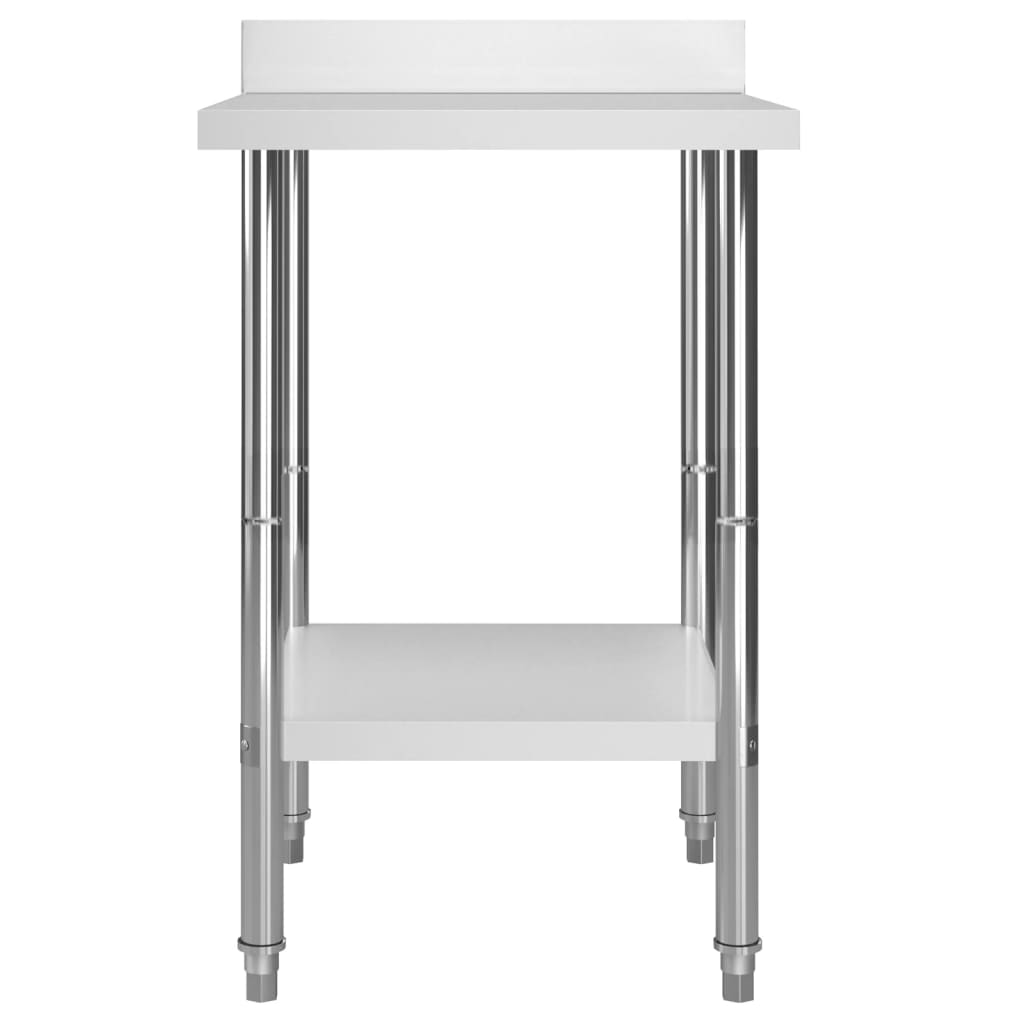 Arbeidsbord for kjøkken med bakplater 60x60x93 rustfritt stål