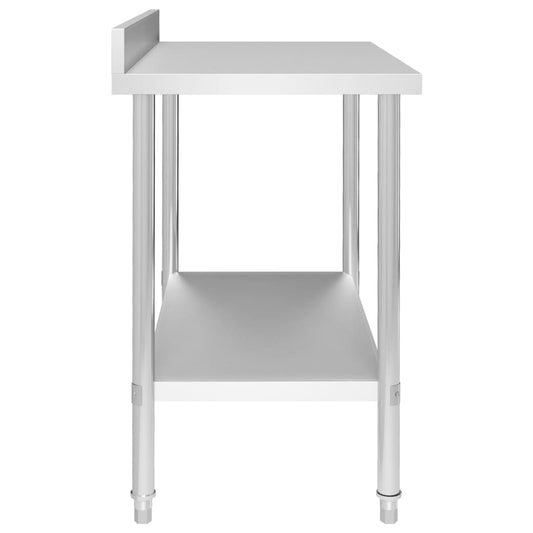 Arbeidsbord for kjøkken med bakplater 100x60x93 rustfritt stål