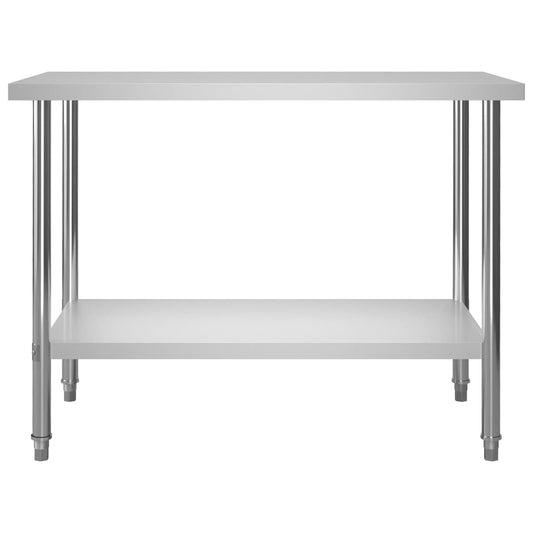 Arbeidsbord for kjøkken 120x60x85 cm rustfritt stål