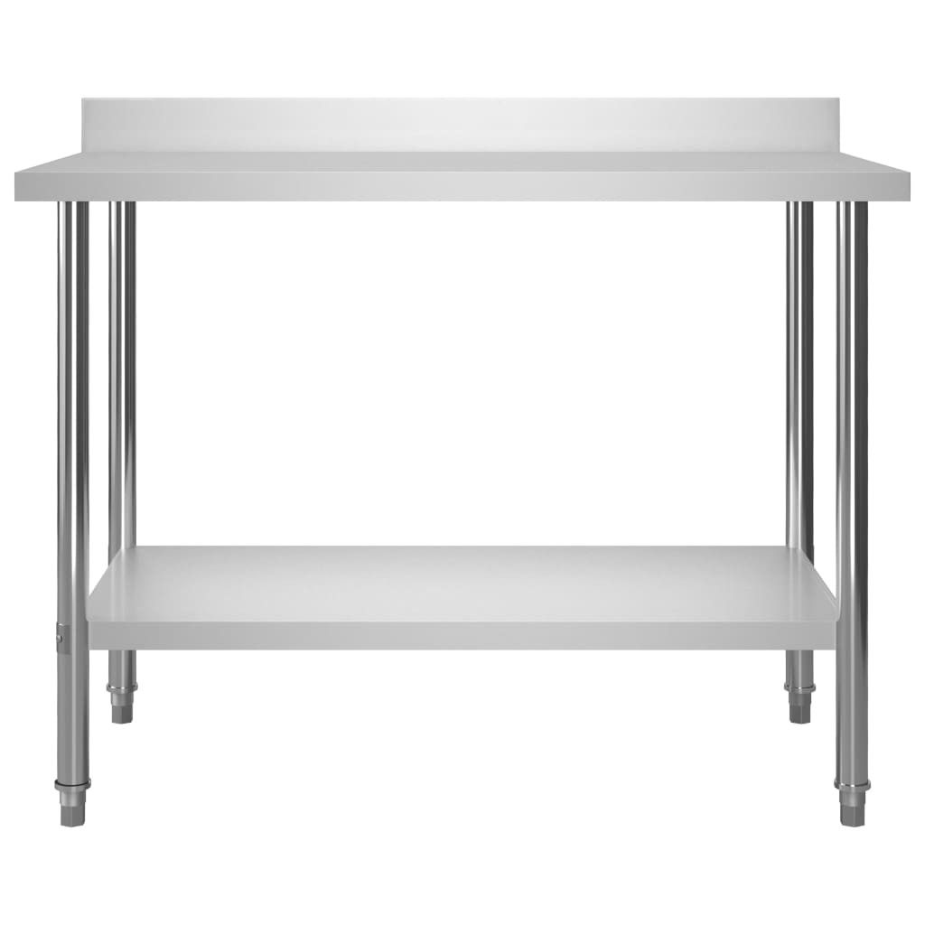 Arbeidsbord for kjøkken med bakplater 120x60x93 rustfritt stål