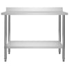 Arbeidsbord for kjøkken med bakplater 120x60x93 rustfritt stål